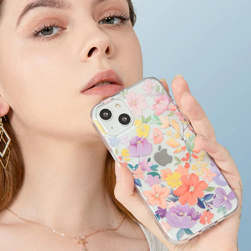 Kingxbar Brilliant Series Pc Flower Tpu Case For iPhone 13 - Premium Cases