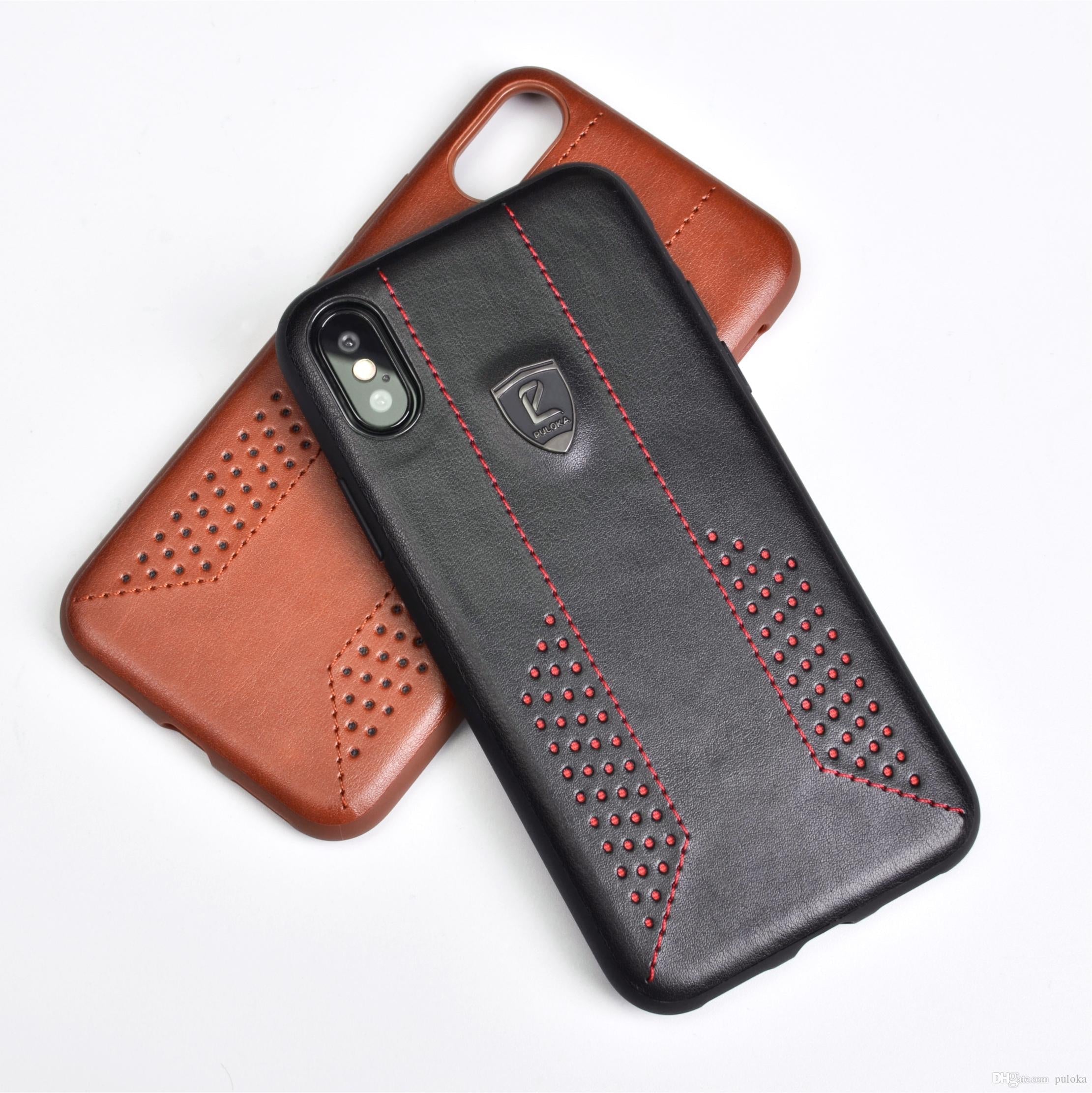 Puloka Premium Leather Case For Iphone X/XS-Black