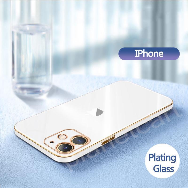 The Luxurious Glass Back Case With Golden Edges For iPhone 11