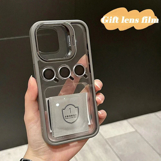 Camera Stand Case With Metal Rings For iPhone 15