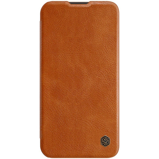Nillkin Qin Brown Leather Flip Case For iPhone 13 - planetcartonline