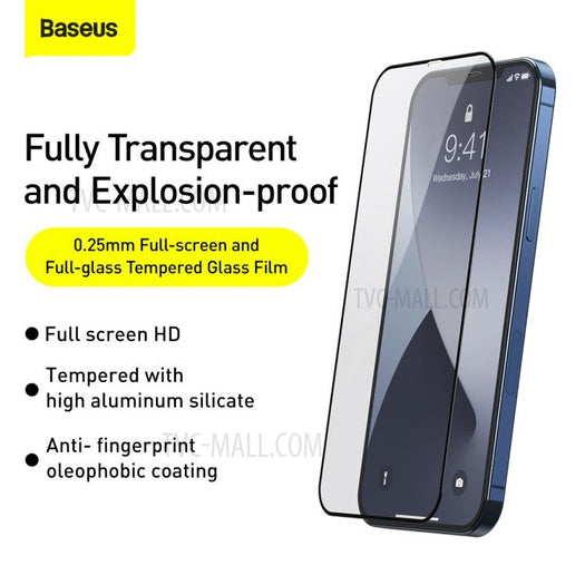 Baseus 0.3mm Full-screen and Full-glass Tempered Glass for iPhone 12 Pro