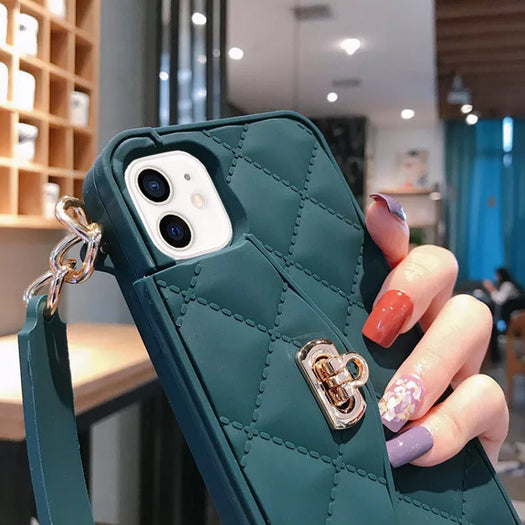 Premium Silicone Crossbody Girlish Handbag Wallet Case for Apple iPhone 11