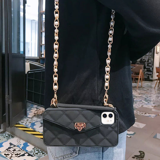 Premium Silicone Crossbody Girlish Handbag Wallet Case for Apple iPhone 11