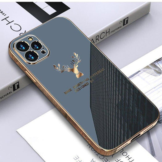 Glossy Electroplated Deer Back Case For iPhone 12 Pro - planetcartonline