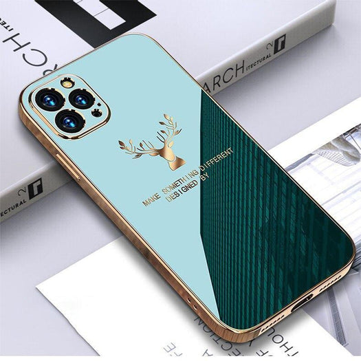 Glossy Electroplated Deer Back Case For iPhone 12 Pro - planetcartonline