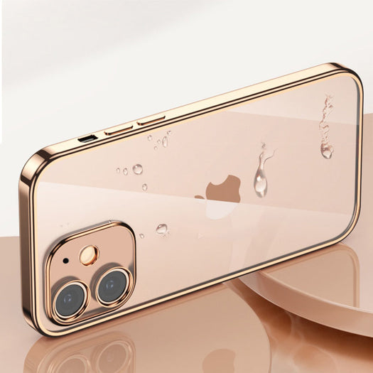 Luxury Square Silicon Clear Back Case With Camera Protection For iPhone Series - Premium Cases