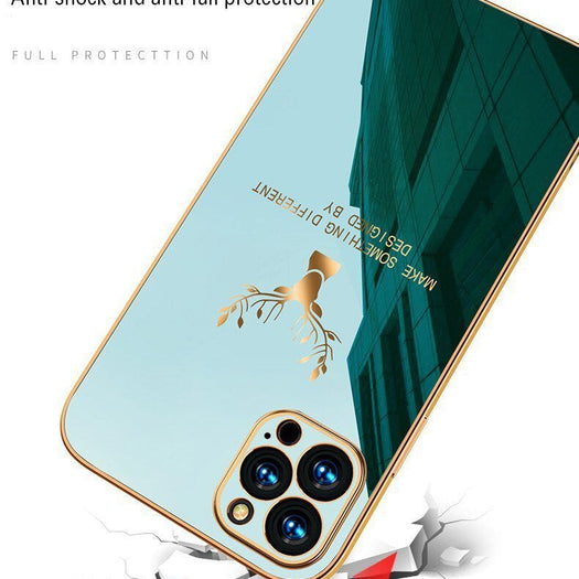 Glossy Electroplated Deer Back Case For iPhone 12 Pro - planetcartonline