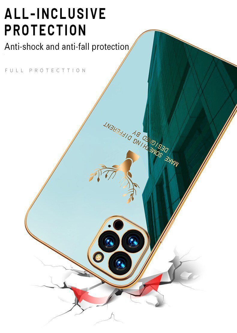 Glossy Electroplated Deer Back Case For iPhone 12 Pro - planetcartonline