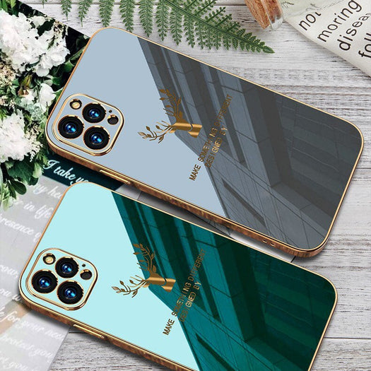 Glossy Electroplated Deer Back Case For iPhone 12 Pro - planetcartonline