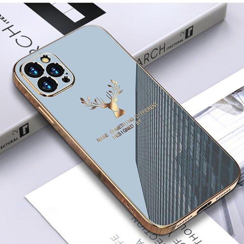 Glossy Electroplated Deer Back Case For iPhone 12 Pro - planetcartonline