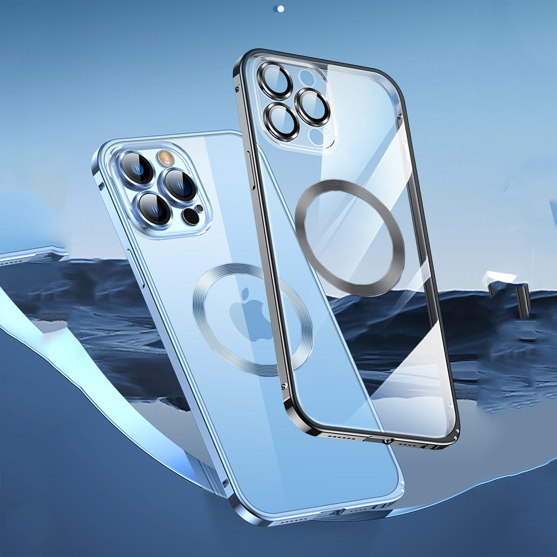 Premium Frosted Panel Armor Metal Lens Bumper Back Case for iPhone 13