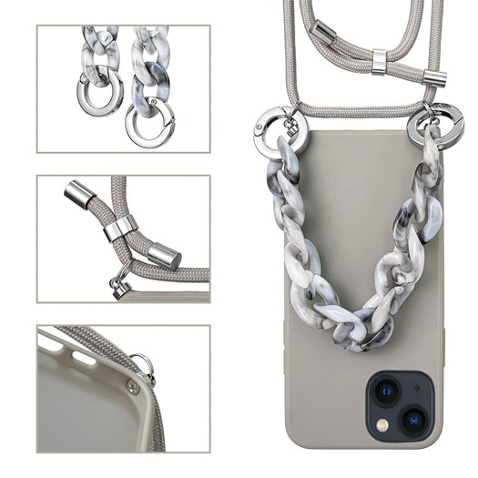 Premium Silicone Crossbody Detachable Straps Lanyard Girlish Case for Apple iPhone 13