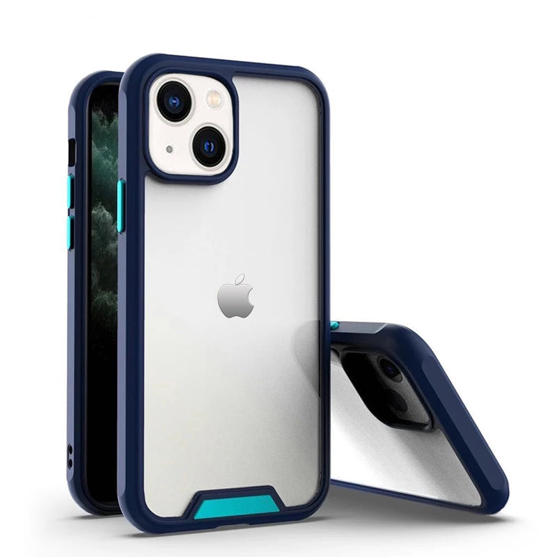 Anti-knock Shockproof Transparent Heavy Duty Bumper TPU + PC Back Case Cover for iPhone 13 - Premium Cases