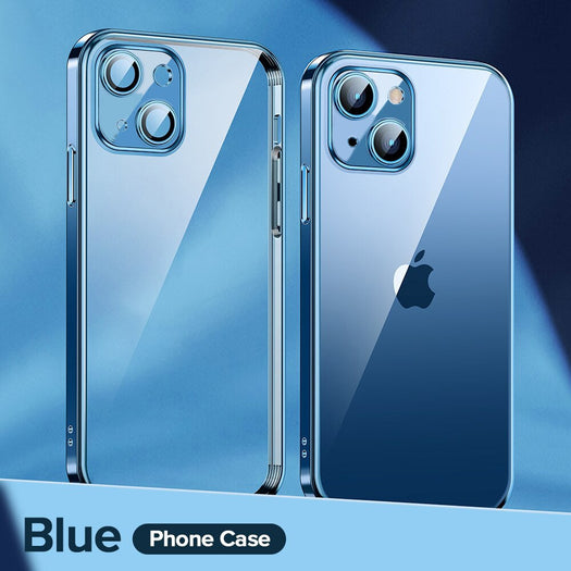 The Luxury Square Silicon Clear Case With Camera Protection For iPhone 13 - planetcartonline
