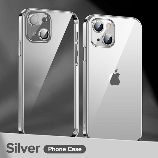 Luxury Square Silicon Clear Back Case With Camera Protection For iPhone Series - Premium Cases
