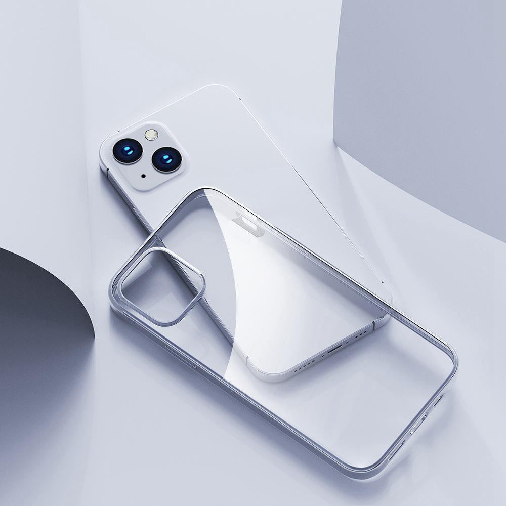 Premium Glossy Look Square Silicon Clear Case For iPhone 13 - planetcartonline