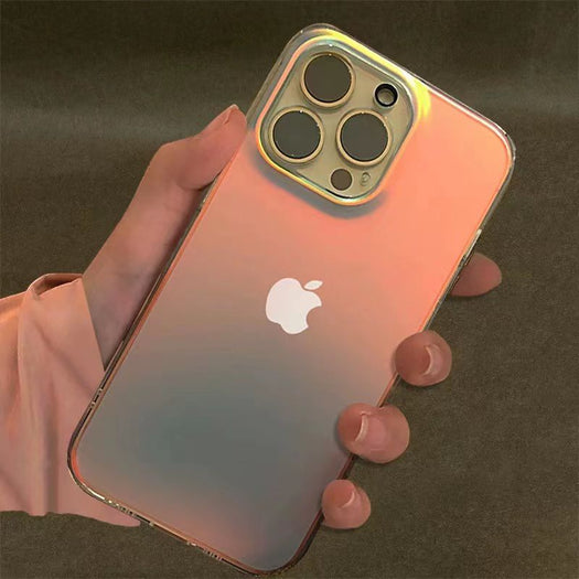 Premium Anti Shock Rainbow Laser Gradient Back Case For iPhone 14 Series
