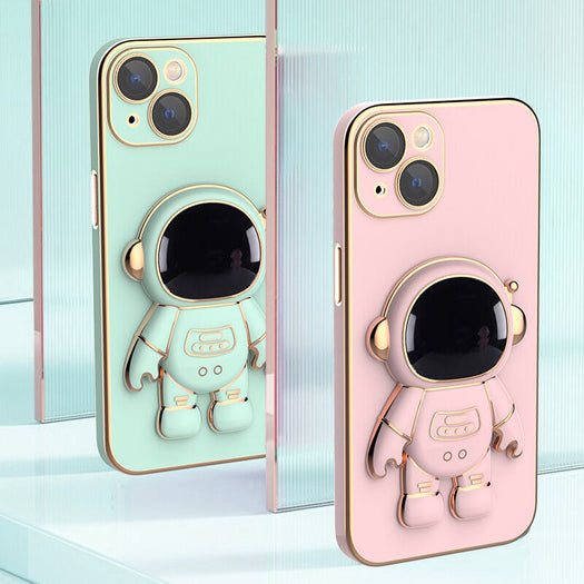 Astronaut Luxurious Gold Edge Back Case For iPhone 14