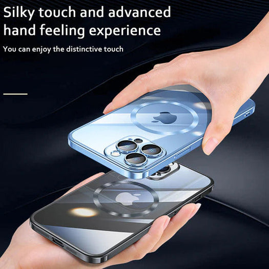 The Luxury Square Silicon Magsafe Clear Case With Camera Protection For iPhone 14