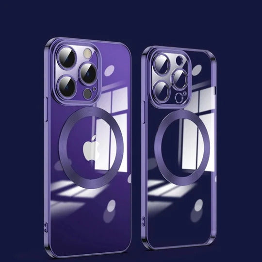 The Luxury Square Silicon Magsafe Clear Case With Camera Protection For iPhone 14 Series