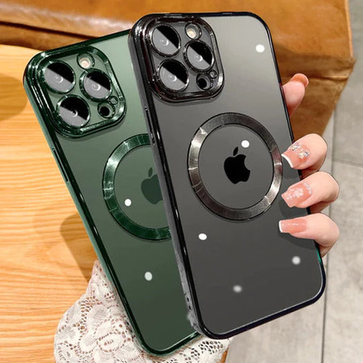 The Luxury Square Silicon Magsafe Clear Case With Camera Protection For iPhone 14 Series