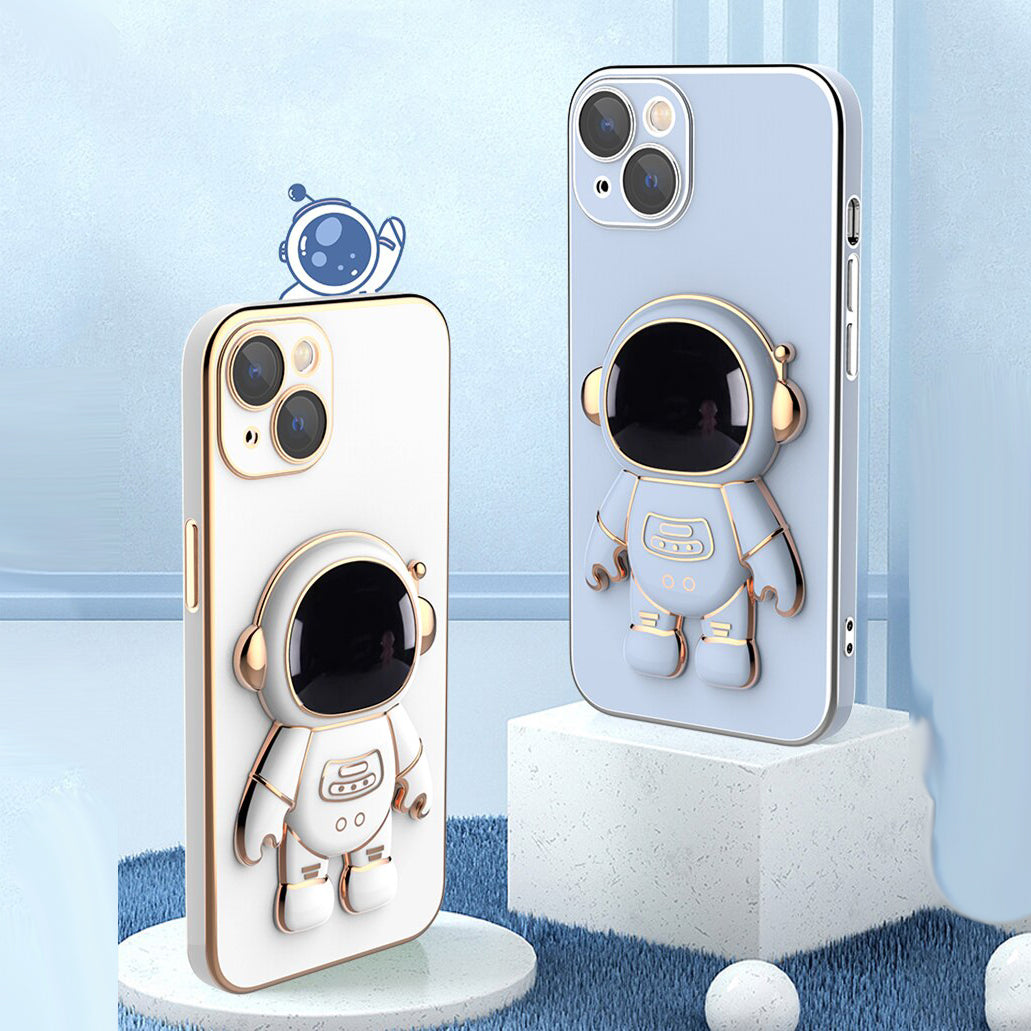 Astronaut Luxurious Gold Edge Back Case For iPhone 14