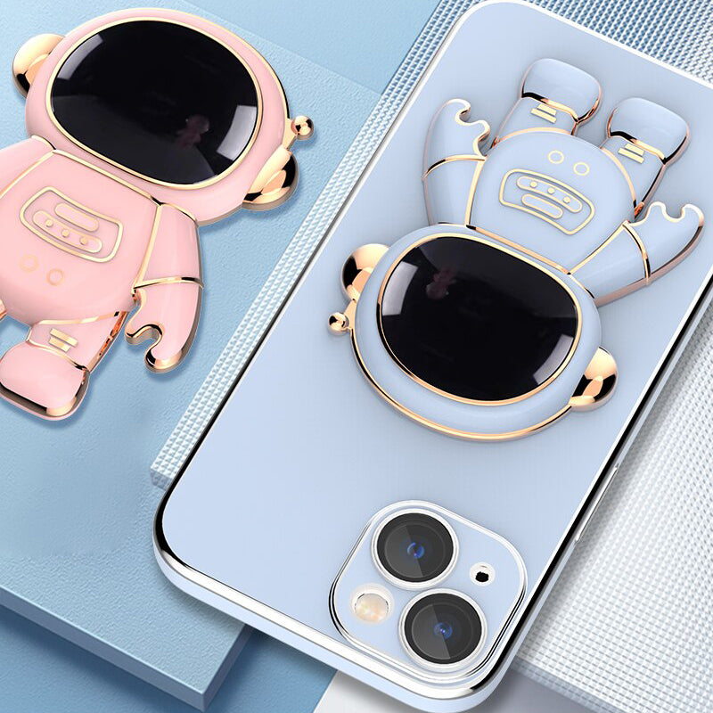 Astronaut Luxurious Gold Edge Back Case For iPhone 14