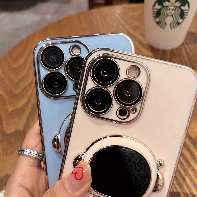 Astronaut Luxurious Gold Edge Back Case For iPhone 11 Series