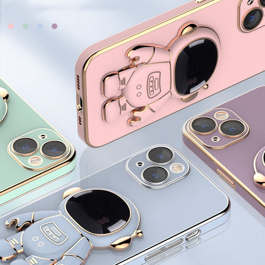 Astronaut Luxurious Gold Edge Back Case For iPhone 13