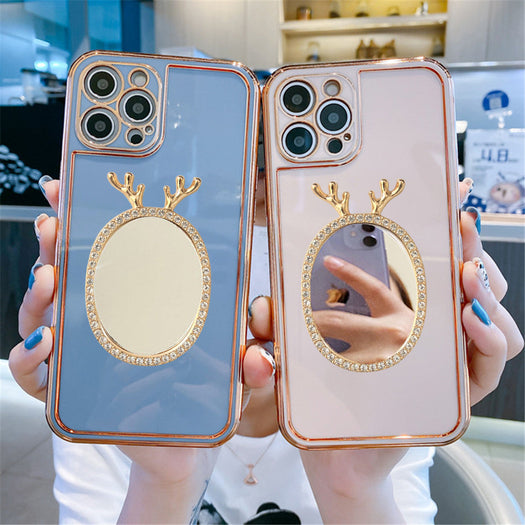 Luxury Plating Mirror Back Girlish Phone Case for Apple iPhone 13 Pro Max