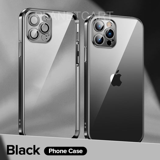 The Luxury Square Silicon Clear Case With Camera Protection For iPhone 12 Series