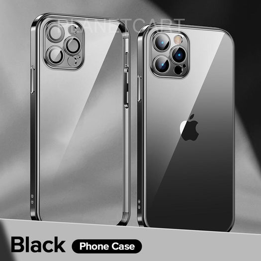 The Luxury Square Silicon Clear Case With Camera Protection For iPhone 13 Pro - planetcartonline