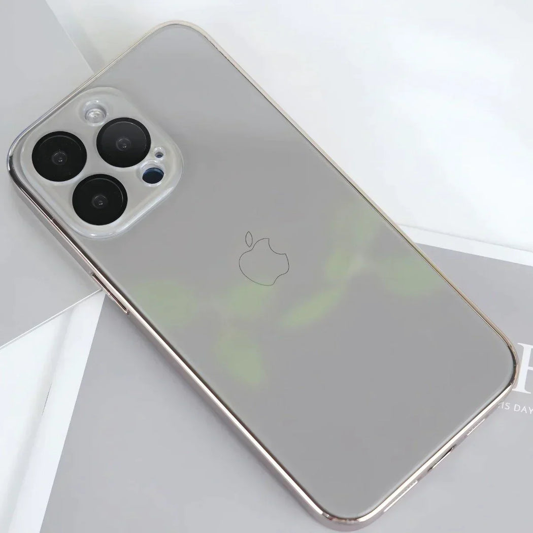 New Prism Premium Glass Logo Back Case For iPhone 15 Pro