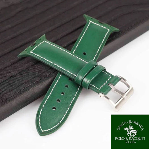 iWatch Relica-1 Series Genuine Santa Barbara Leather Strap - Green