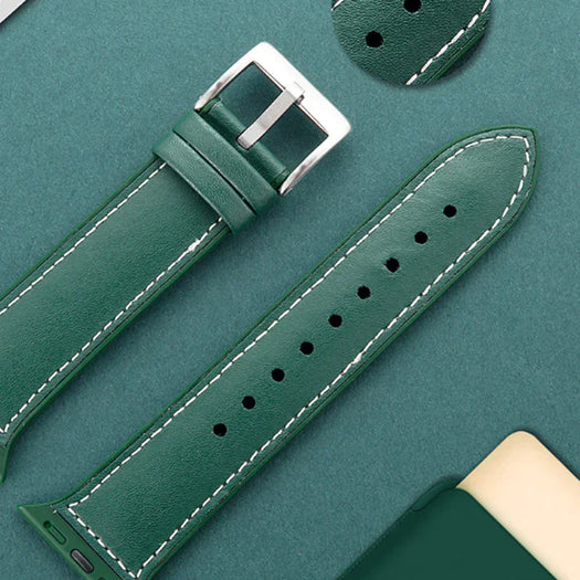 iWatch Relica-1 Series Genuine Santa Barbara Leather Strap - Green