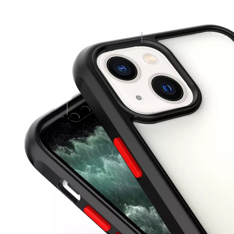 Anti-knock Shockproof Transparent Heavy Duty Bumper TPU + PC Back Case Cover for iPhone 13 - Premium Cases