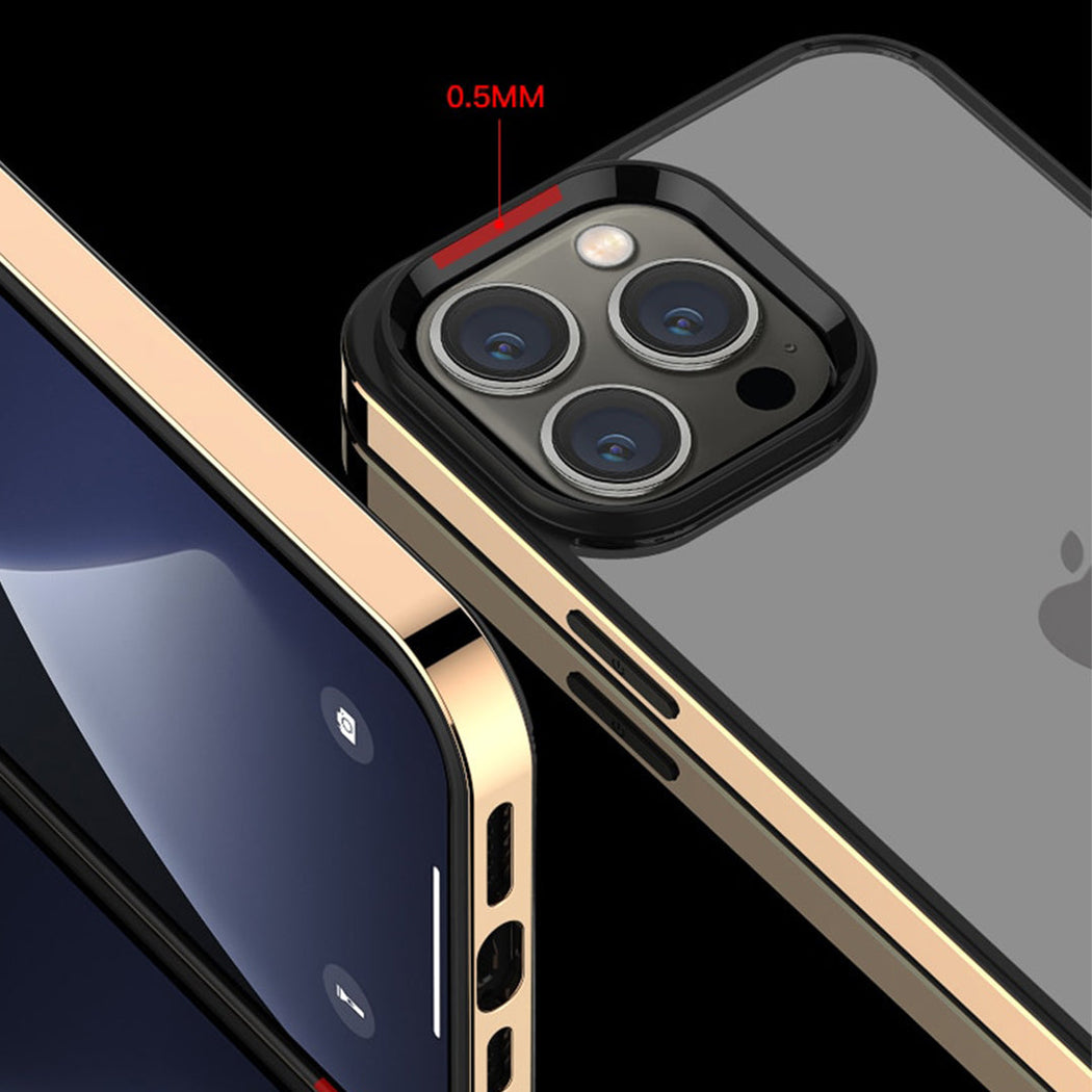 Luxury Transparent Electroplated Square Clear Back Bumper Case For iPhone 14 Pro Max