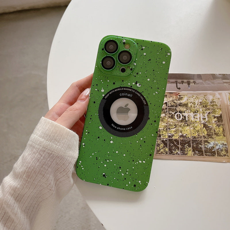 Luxury Matte Polycarbonate Dot Case Logo Visiblility Case For iPhone 14 Pro Max