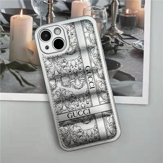 Premium Trendy Shockproof Puffer Back Case Cover for iPhone 13