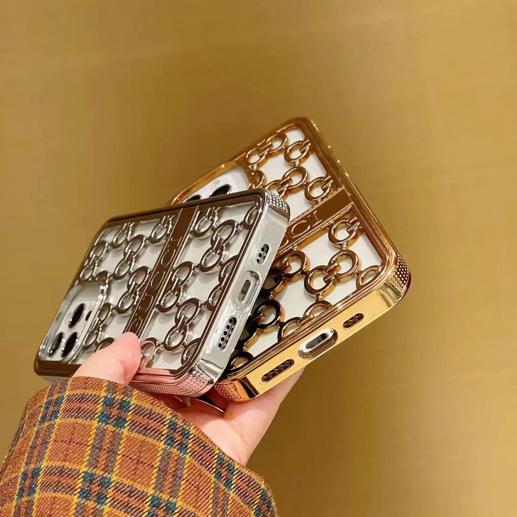 Premium Luxury Electroplated 3D Carved Plating Back Case Cover for iPhone