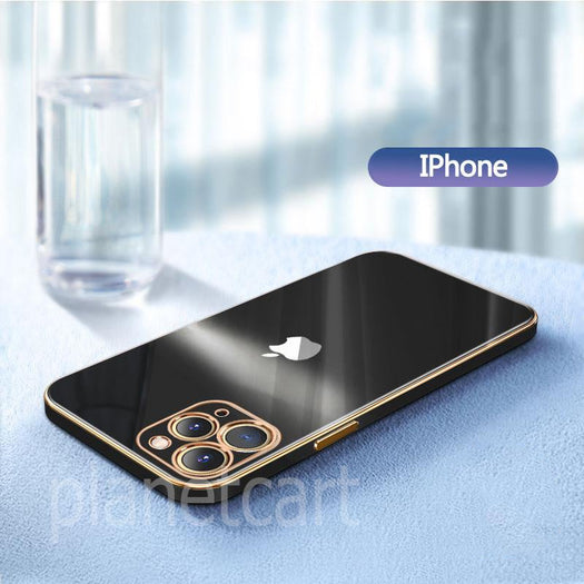 The Luxurious Glass Back Case With Golden Edges For iPhone 11 Pro