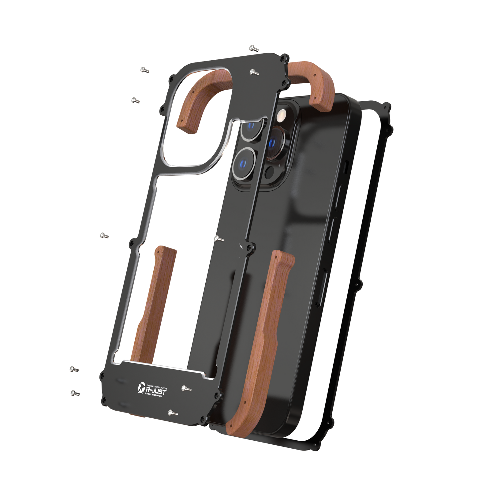 Ironwood Metal and Wooden Armor Bumper Case for iPhone 14 Pro Max