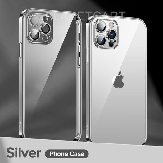 The Luxury Square Silicon Clear Case With Camera Protection For iPhone 13 Pro Max - planetcartonline