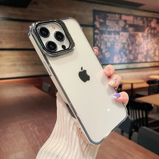 Transparent Camera Lens Stand Case For iPhone 13
