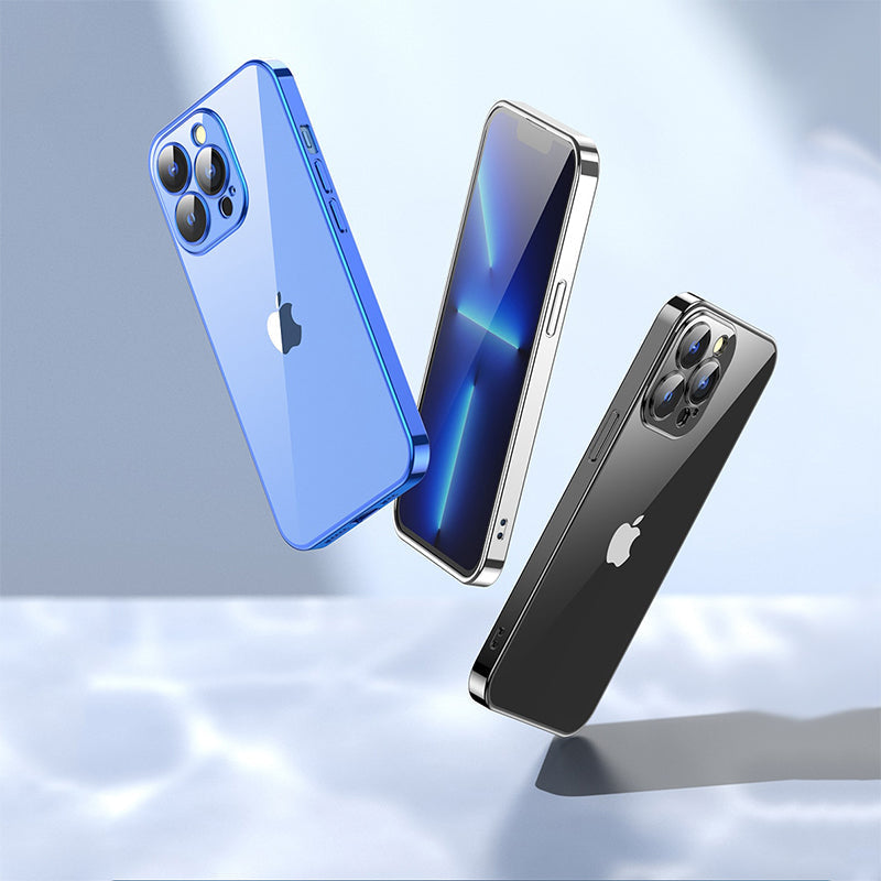 Luxury Square Silicon Clear Back Case With Camera Protection For iPhone Series - Premium Cases