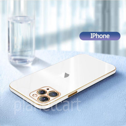 The Luxurious Glass Back Case With Golden Edges For iPhone 12 Pro Max