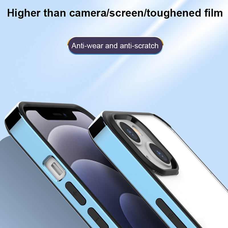 Luxury Transparent Electroplated Square Clear Back Bumper Case For iPhone 14 Pro