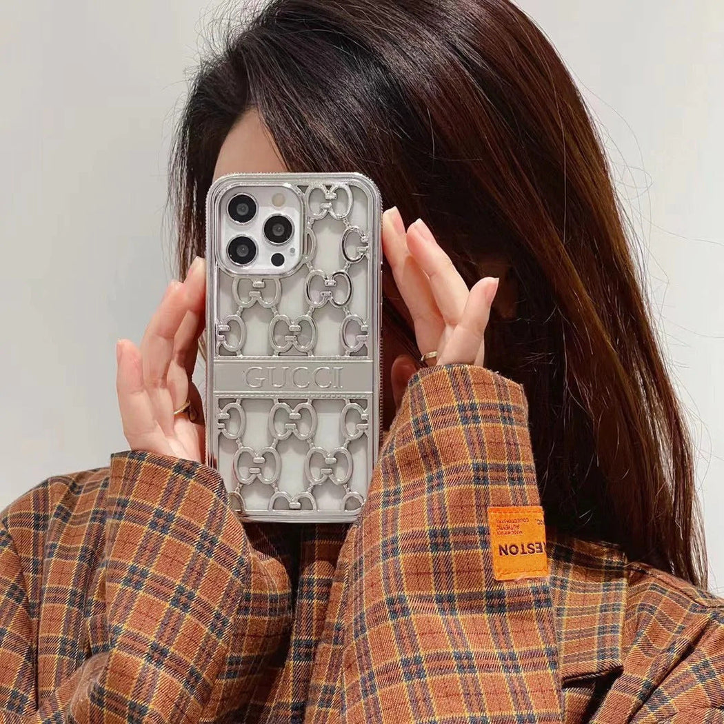 Premium Luxury Electroplated 3D Carved Plating Back Case Cover for iPhone 13 Pro