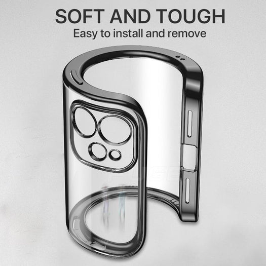 The Luxury Square Silicon Rose Gold Clear Case With Camera Protection For iPhone 13 - planetcartonline